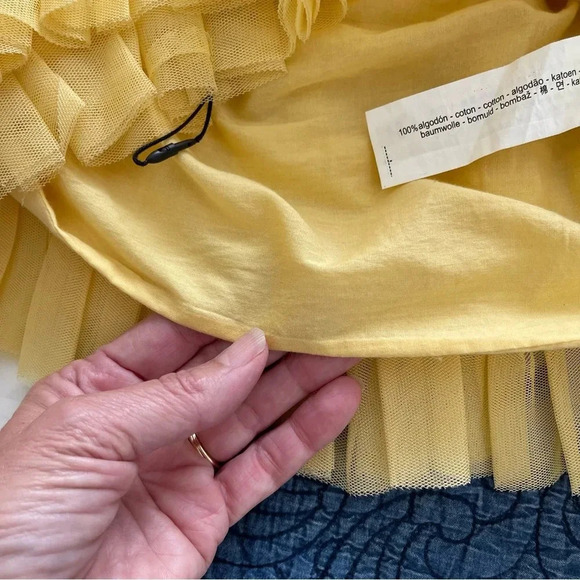 Zara ruffled tulle tank crop top in butter yellow - Picture 11 of 11